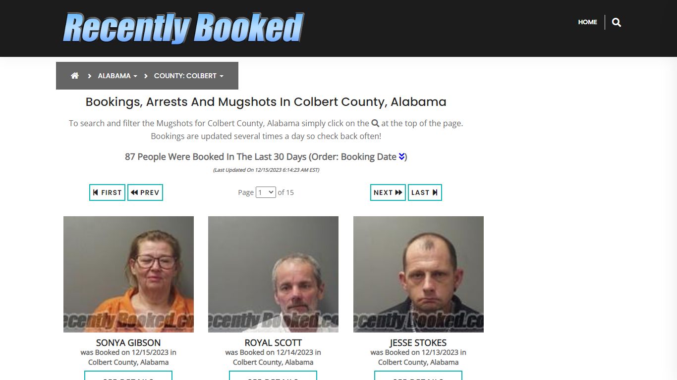Recent bookings, Arrests, Mugshots in Colbert County, Alabama