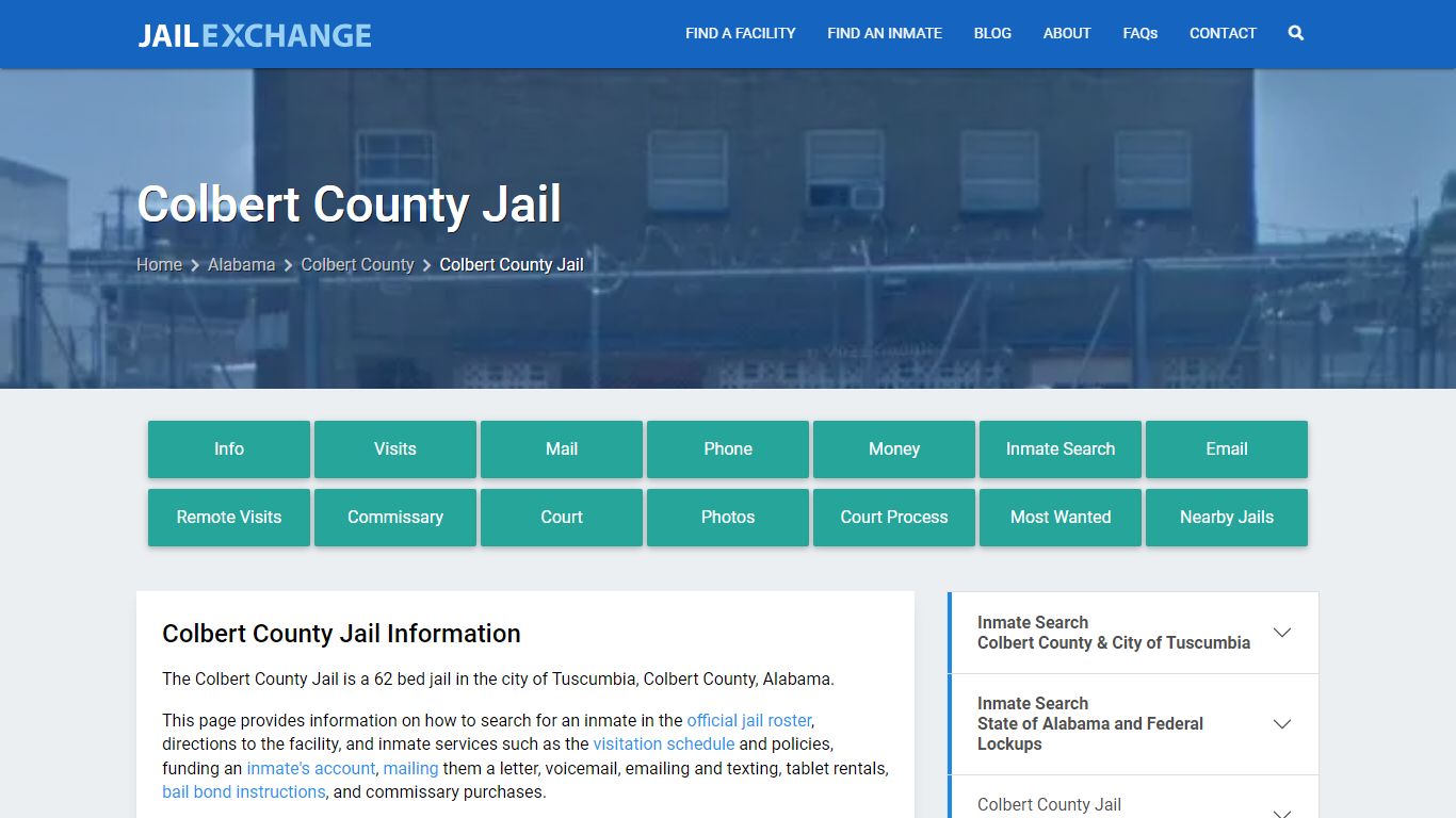 Colbert County Jail, AL Inmate Search, Information